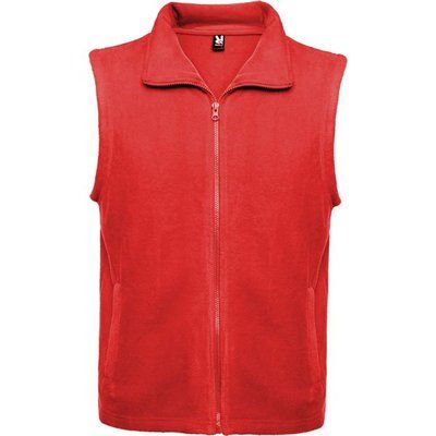 Chaleco Polar Cuello Alto 2 Bolsillos Rojo S