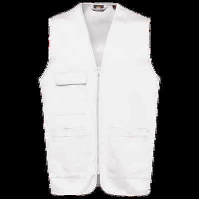 Chaleco polialgodón multibolsillos Blanco 4XL