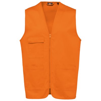 Chaleco polialgodón multibolsillos Naranja 3XL