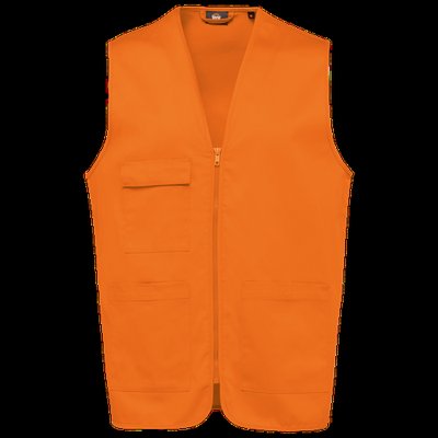 Chaleco polialgodón multibolsillos Naranja 5XL