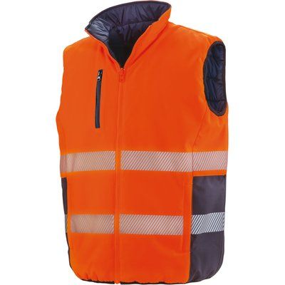 Chaleco Reversible Alta Visibilidad Fluorescent Orange / Navy XXL