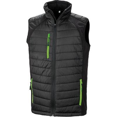 Chaleco Softshell acolchado reciclado Black / Lime XXL