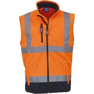 Chaleco Softshell con reflectante Hi Vis Orange / Navy XXL