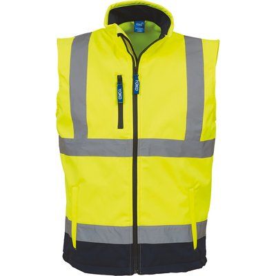 Chaleco Softshell con reflectante Hi Vis Yellow / Navy L