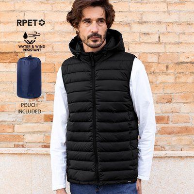 Chaleco unisex RPET con capucha y bolsillos