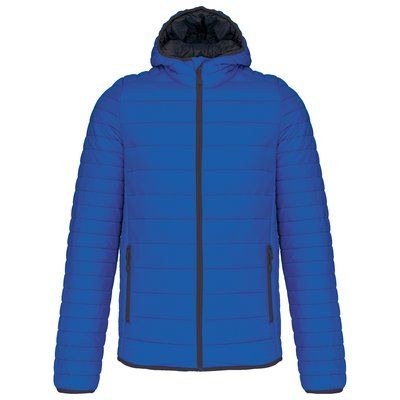 Chaqueta acolchada con capucha Light Royal Blue S