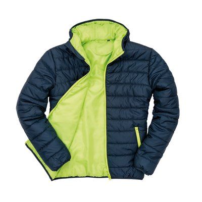 Chaqueta acolchada cortavientos hidrófuga Navy / Lime M