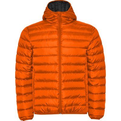 Chaqueta Acolchada Hombre con Capucha NARANJA BERMELLON L