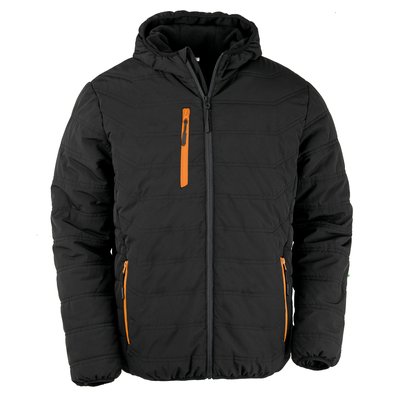 Chaqueta acolchada reciclada Black / Orange XL