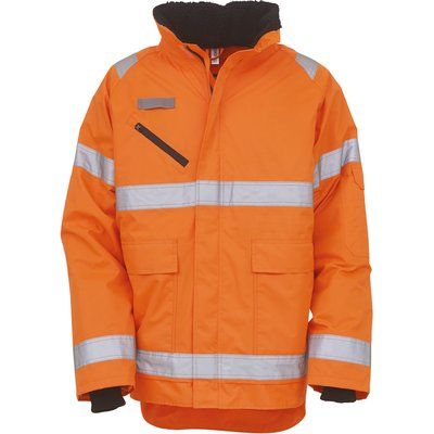 Chaqueta alta visibilidad impermeable con capucha Hi Vis Orange 3XL