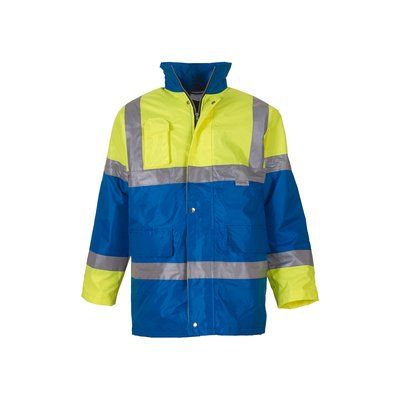 Chaqueta Alta Visibilidad Impermeable Cortavientos Hi Vis Yellow / Royal Blue S