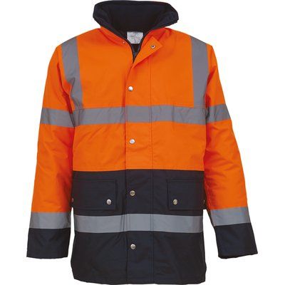 Chaqueta alta visibilidad impermeable Hi Vis Orange / Navy M