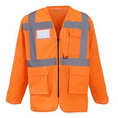 Chaqueta alta visibilidad con tiras reflectantes Hi Vis Orange M