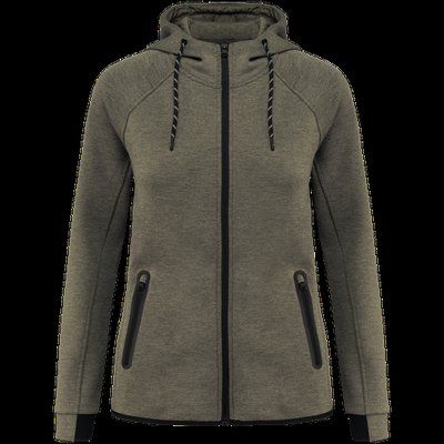 Chaqueta de chándal con capucha mujer Light Khaki Heather XS