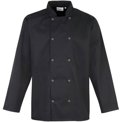 Chaqueta de chef con botones a presión Negro L