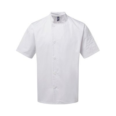 Chaqueta de chef Cuello mandarín Blanco L