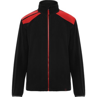 Chaqueta Micropolar Bicolor Cuello Alto Negro/Rojo S