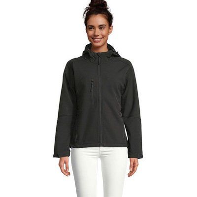 Chaqueta mujer impermeable con capucha Negro/ Negro Opaco L