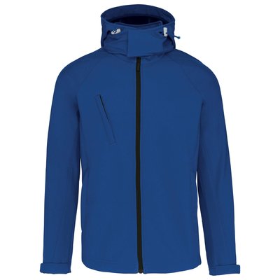 Chaqueta softshell con capucha extraíble Azul M