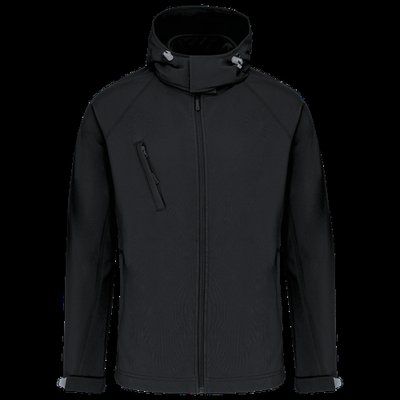 Chaqueta softshell con capucha extraíble Black M