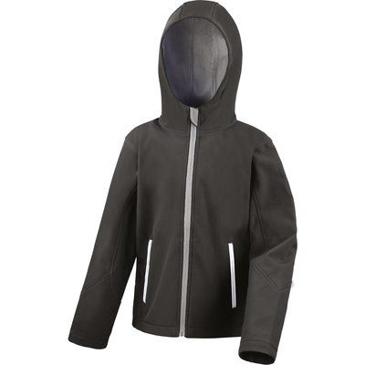 Chaqueta Softshell con capucha para niños Black / Grey 5/6 ans