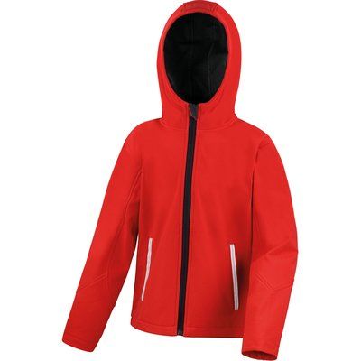 Chaqueta Softshell con capucha para niños Red / Black 11/12 ans