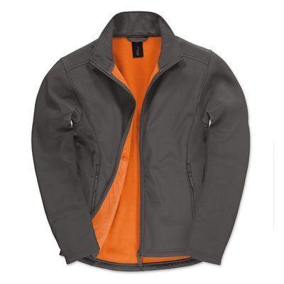 Chaqueta Softshell hombre con bolsillos Dark Grey / Neon Orange XL