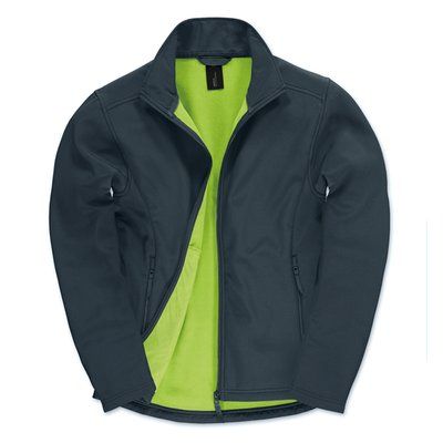 Chaqueta Softshell hombre con bolsillos Navy / Neon Green L