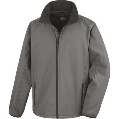 Chaqueta Softshell hombre transpirable y cortavientos CHARCOAL / BLACK M