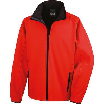 Chaqueta Softshell hombre transpirable y cortavientos Red / Black XXL