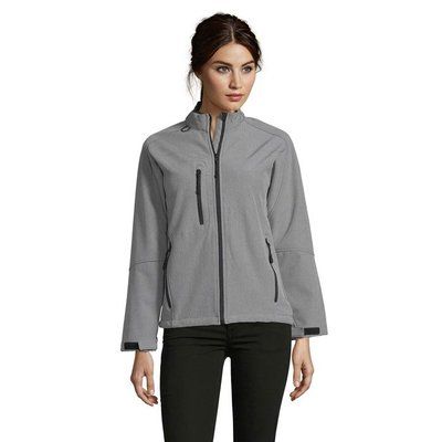 Chaqueta Softshell Impermeable Mujer 340g Gris Jaspeado XXL