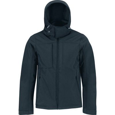 Chaqueta Softshell interior de micropolar con capucha Navy 3XL