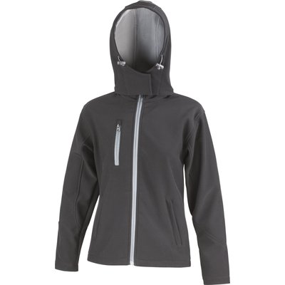 Chaqueta Softshell mujer con capucha Black / Grey S