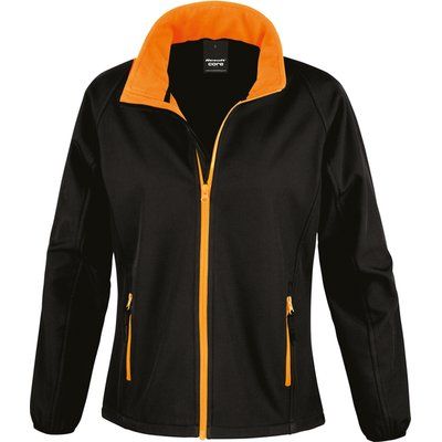 Chaqueta Softshell mujer impermeable Black / Orange M