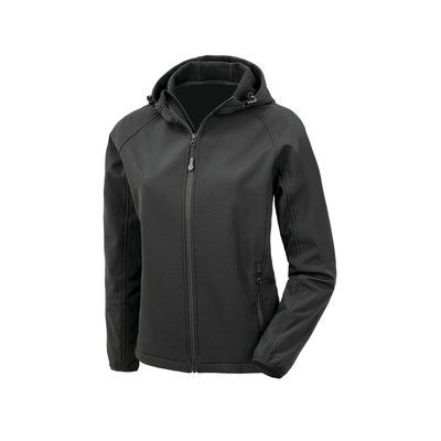 Chaqueta softshell reciclada con capucha mujer Black XS