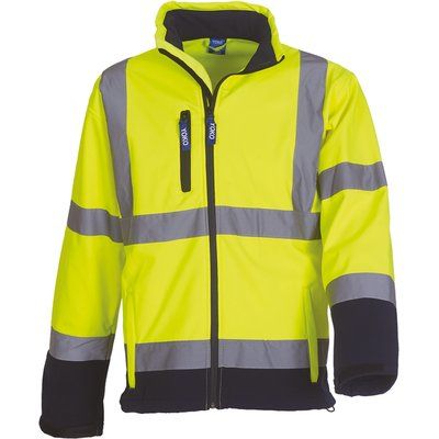 Chaqueta Softshell con Tiras reflectantes Hi Vis Yellow / Navy L