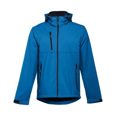 Chaqueta Softshell Unisex Capucha Extraíble Azul petróleo M