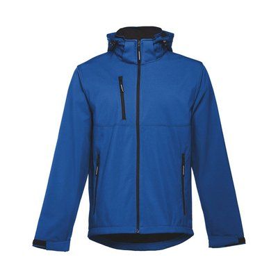 Chaqueta Softshell Unisex Capucha Extraíble Azul Royal M