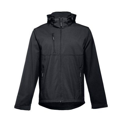 Chaqueta Softshell Unisex Capucha Extraíble Negro L