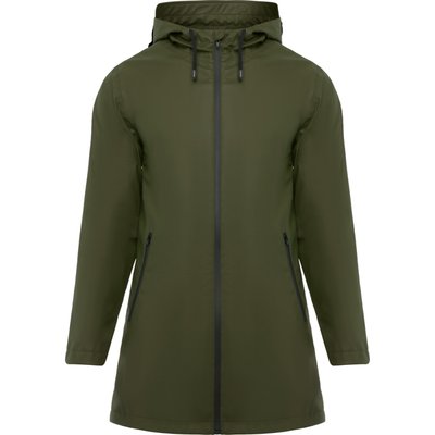 Chubasquero Mujer Capucha Fija VERDE MILITAR OSCURO M