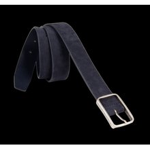 Cinturón cuero aterciopelado con hebilla Azul Taille 1