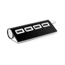 Conector de aluminio con 4 puertos USB Negro