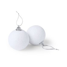 Conjunto de 6 bolas de color metalizado para arbol de navidad Blanco