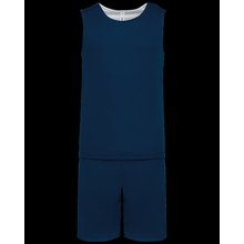 Conjunto baloncesto reversible niños camiseta y shorts Azul 6/8 ans