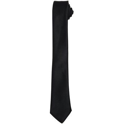 Corbata fina de poliéster Black