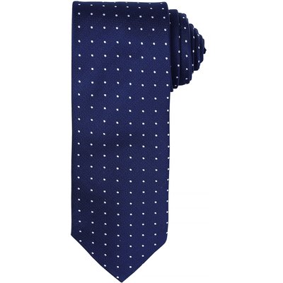 Corbata de poliéster con micro puntos Azul