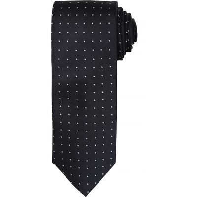 Corbata de poliéster con micro puntos Negro