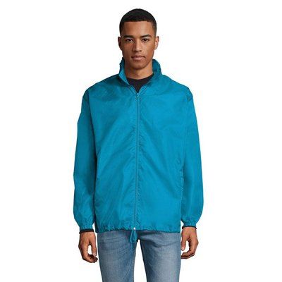 Cortaviento Unisex con Capucha Azul L