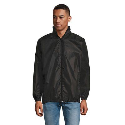 Cortaviento Unisex con Capucha Negro 3XL