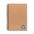 Cuaderno ecológico de cartón reciclado y con anillas 13x18,5 cm Turquesa